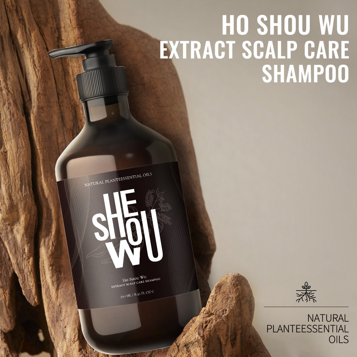 Natural Herbal Anti-hair Loss Shampoo with He Shou Wu Essence Extract Moisturizes Hair Scalp Repair Shampoo For Men And Women