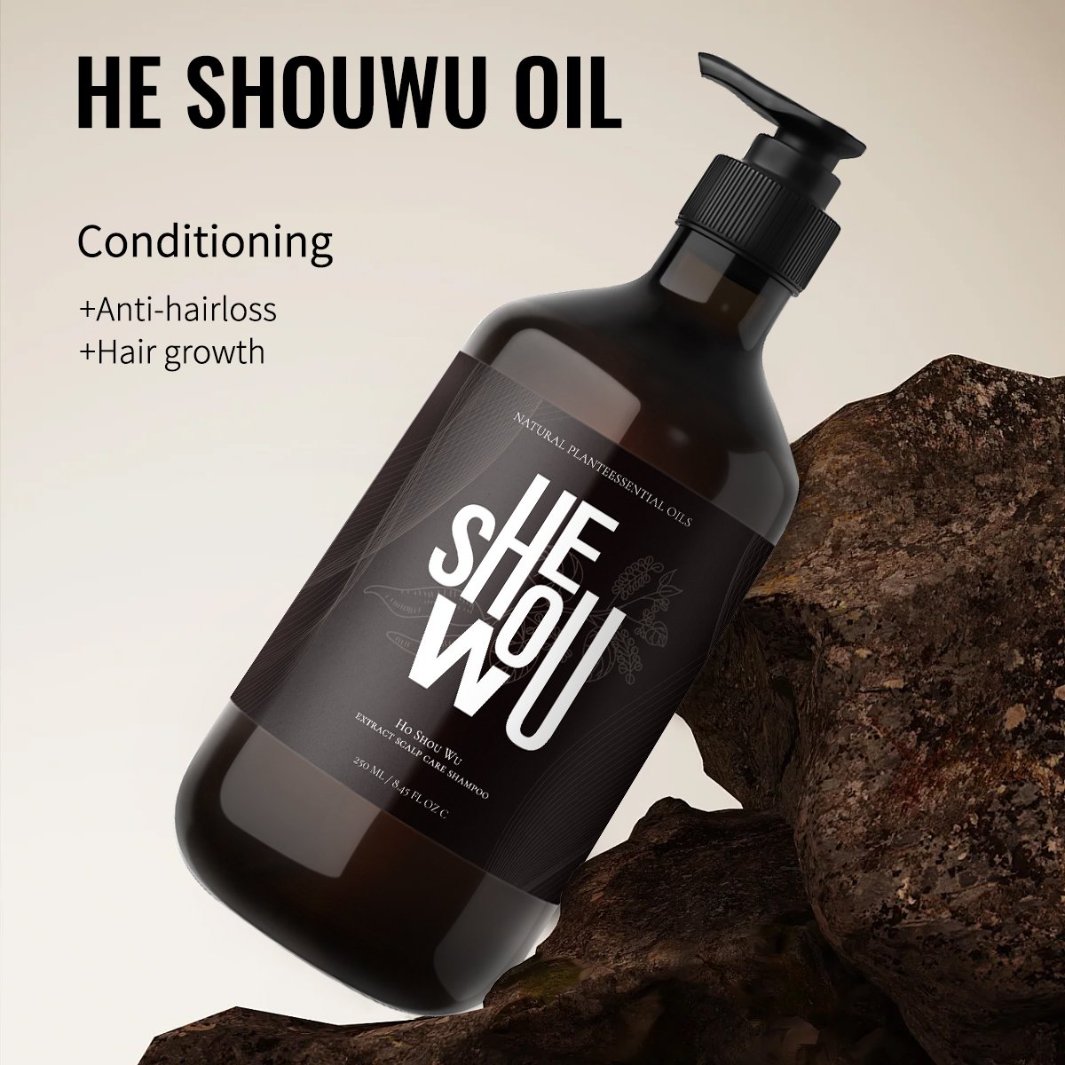 Natural Herbal Anti-hair Loss Shampoo with He Shou Wu Essence Extract Moisturizes Hair Scalp Repair Shampoo For Men And Women