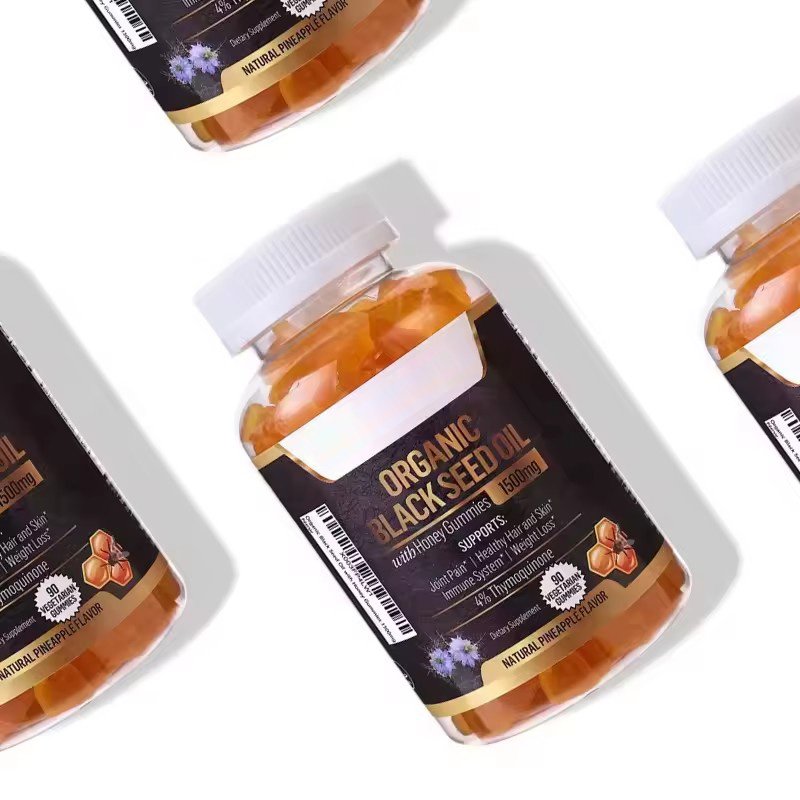 Private Label Best Sell Immune Support Joints Digestion Skin Glow Hair Nails Skin Black Seed Oil Gummies