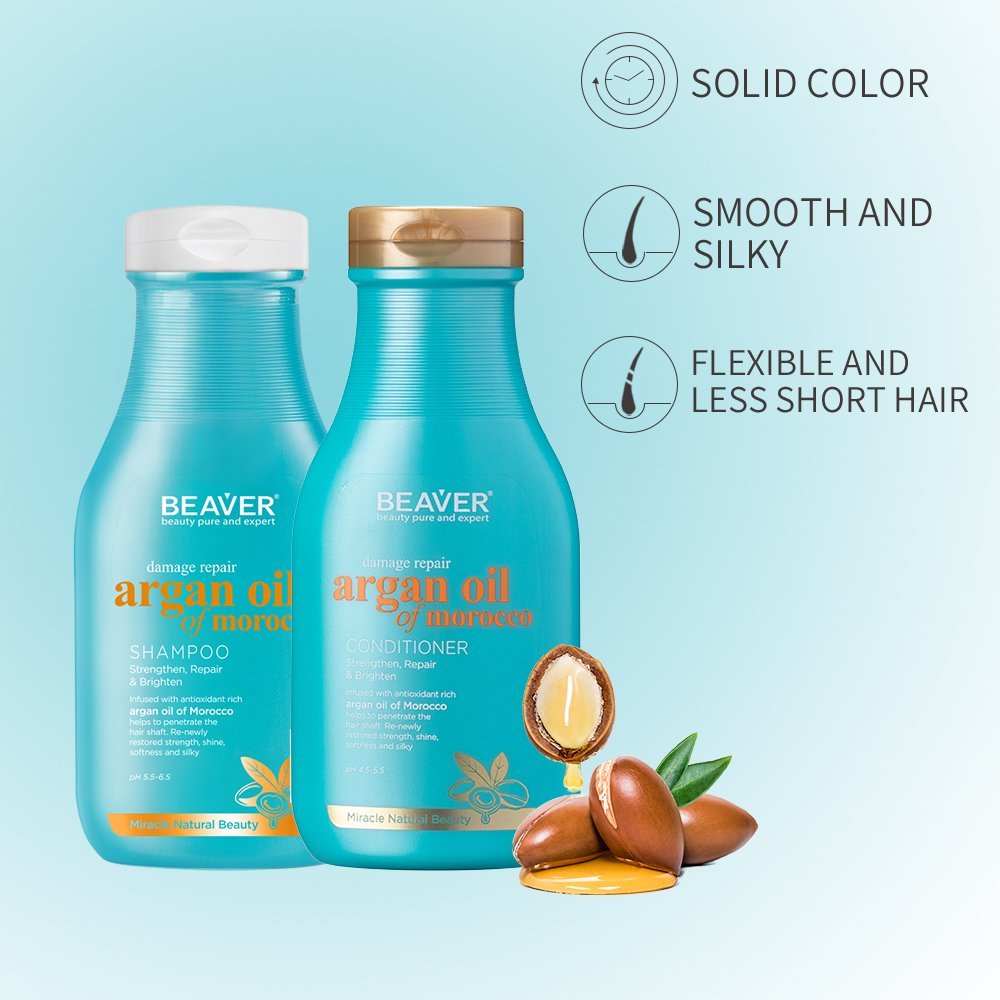 OEM Private Label Natural Shampoo Sulfate Free Hair Care Set Organic Argan Oil Hair Shampoo And Conditioner