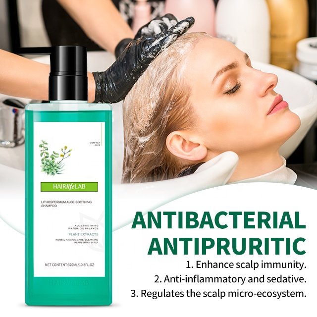 Herbal Shampoo For Sensitive Scalps Aloe Shampoo Supplier Wholesale Private Label Brand Organic Vegan Soothing Shampoo For Hair
