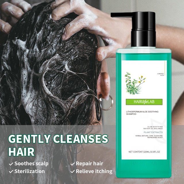 Herbal Shampoo For Sensitive Scalps Aloe Shampoo Supplier Wholesale Private Label Brand Organic Vegan Soothing Shampoo For Hair
