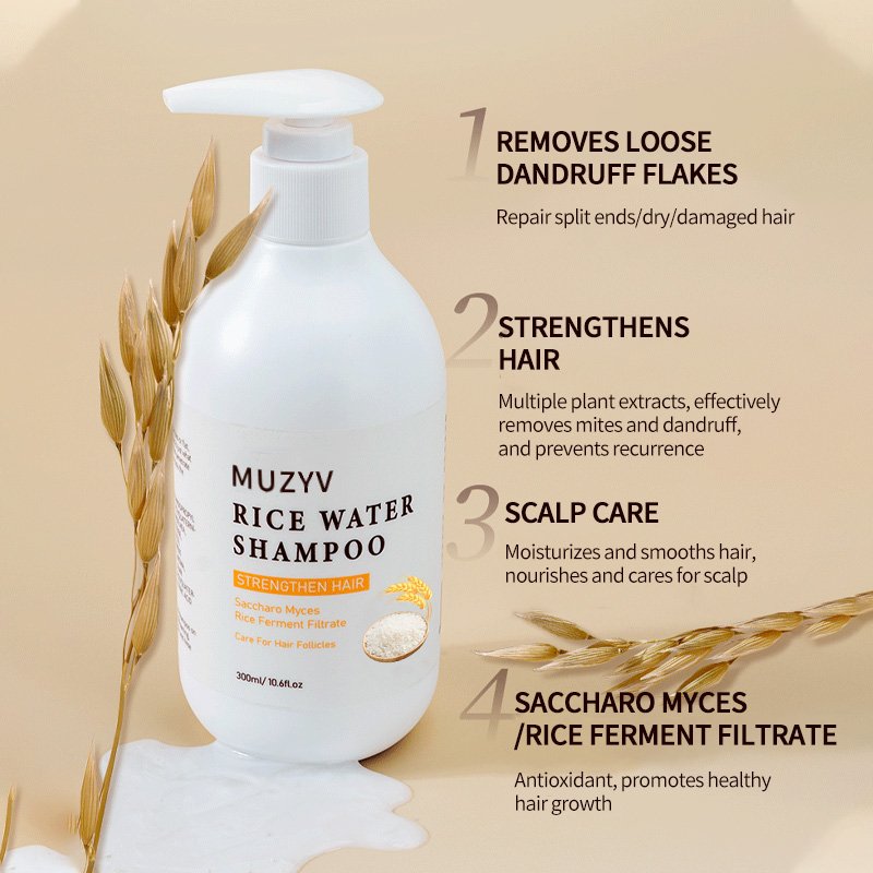Custom Private Label Men Women Anti Dandruff Moisturizing Refreshing Hair Care Scalp rice water shampoo and conditioner
