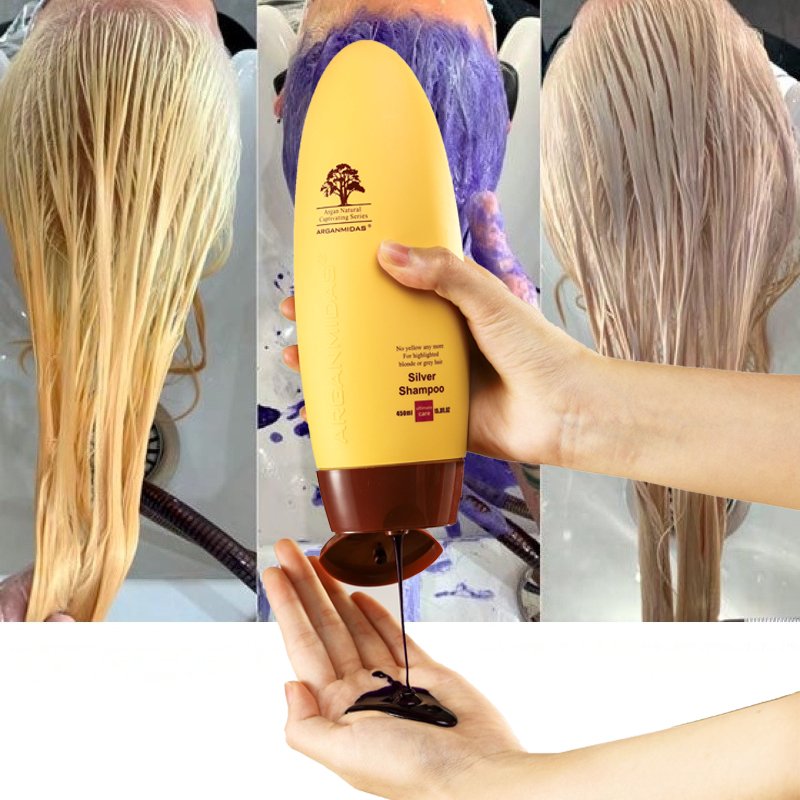 Arganmidas Professional Purple Shampoo for Blonde Hair No Yellow or Silver for Balayage and Highlighted Hair Routines