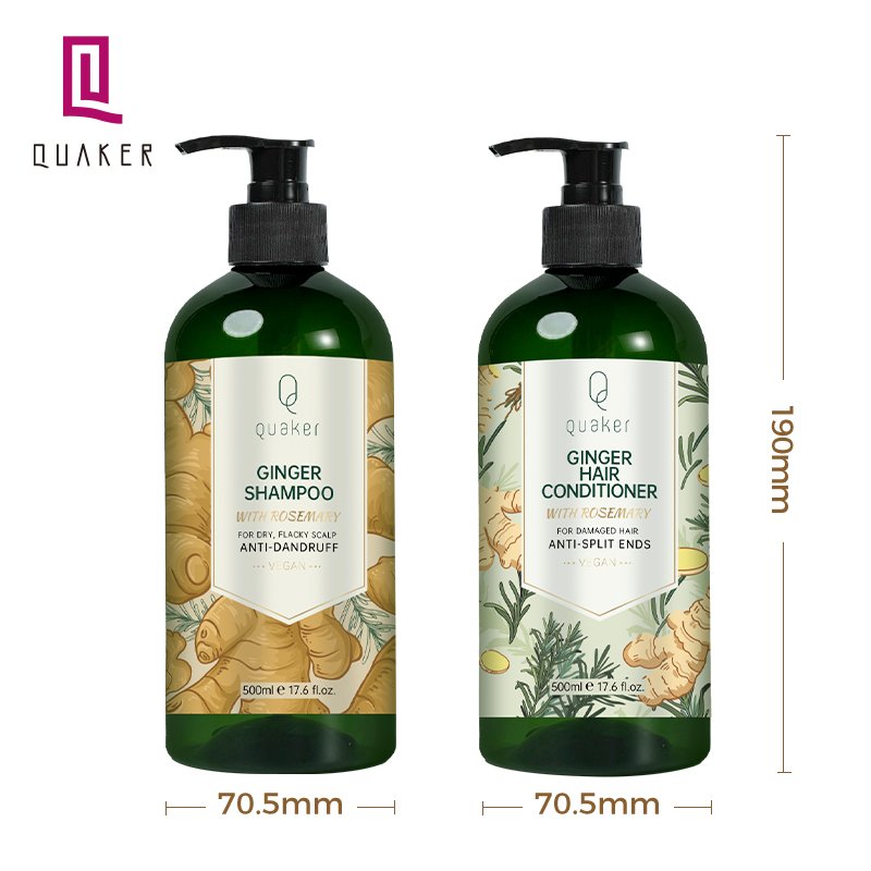 Qquaker Manufacturer Hair Loss Prevention Custom Logo Private Label Hair Care Set Shampoo And Conditioner With Ginger