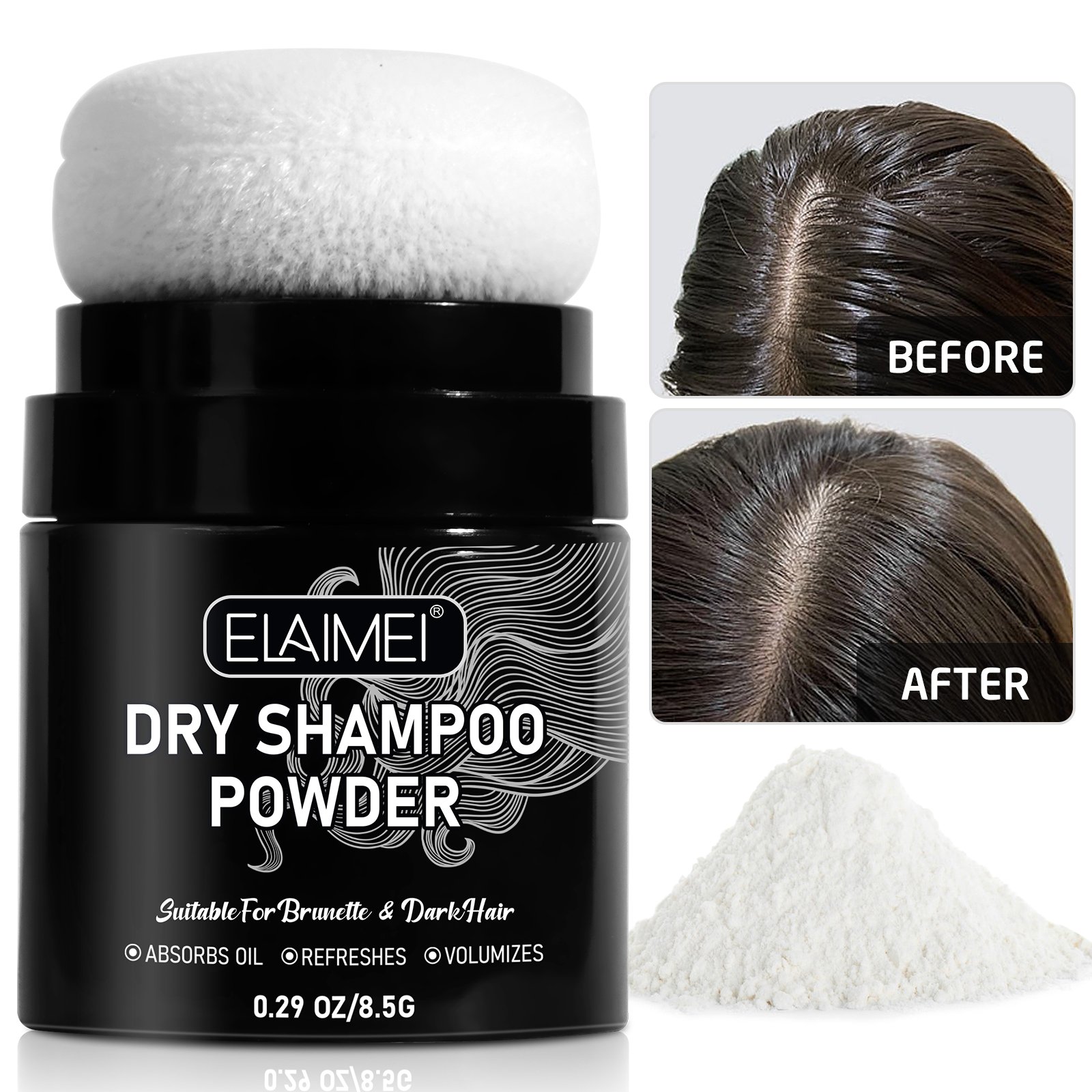ELAIMEI absorbs oil refreshes prevent hair fall private label china dry shampoo manufacturers,powdered dry shampoo