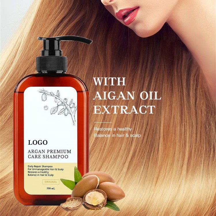 Wholesale Private Label Anti-dandruff Herbal Free Sample Natural Argan Oil Shampoo Premium Care Hair Shampoo