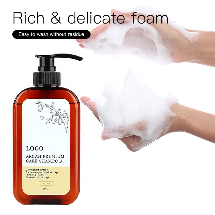Wholesale Private Label Anti-dandruff Herbal Free Sample Natural Argan Oil Shampoo Premium Care Hair Shampoo