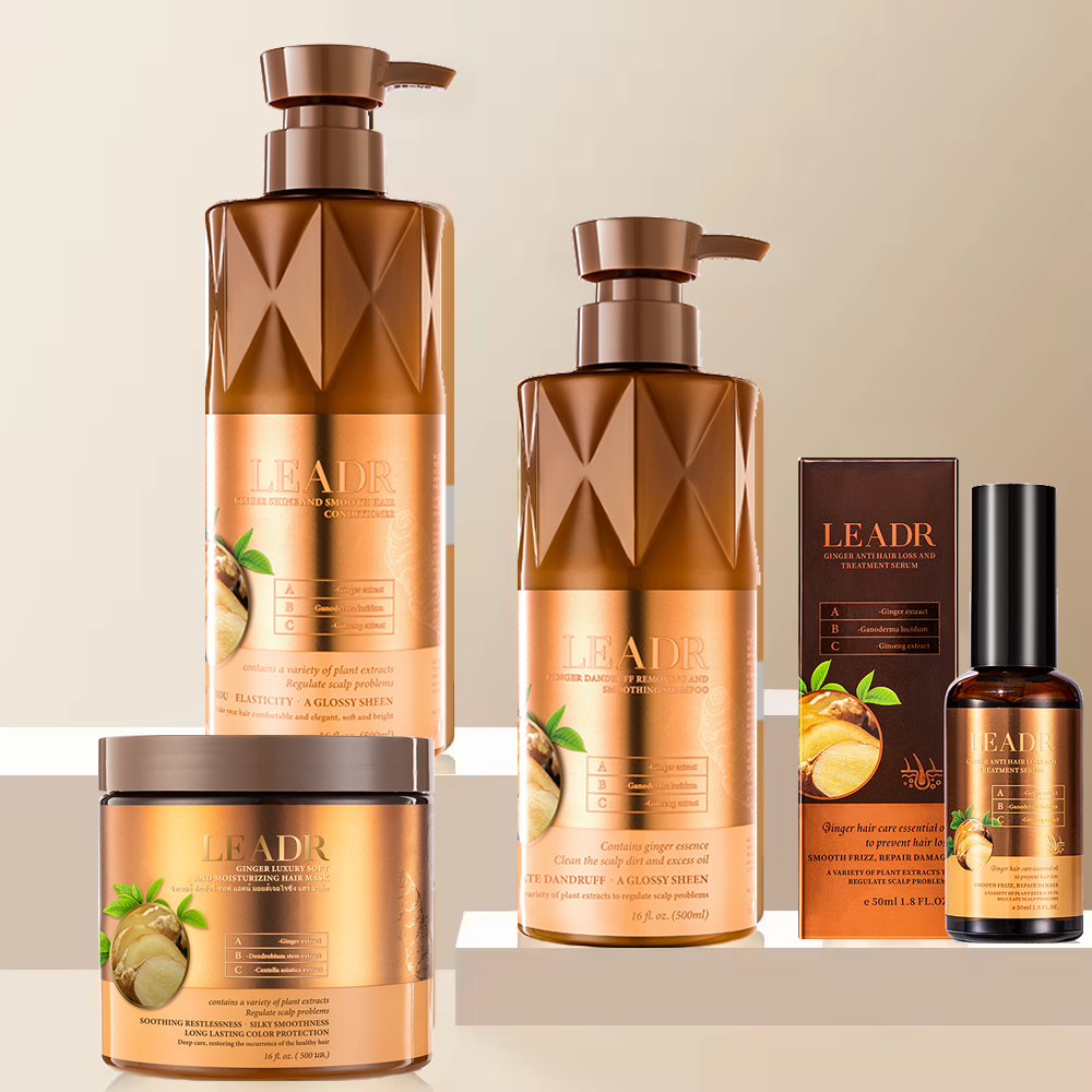Custom Men Women Organic Anti Loss Ginger King Hair Growth Hair Mask Shampoo and Conditioner