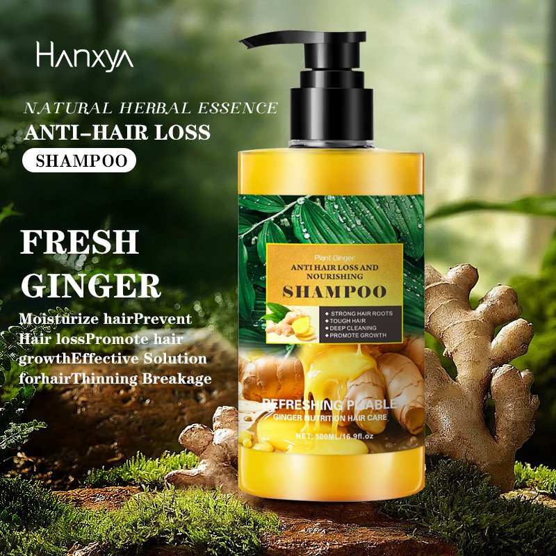 oem odm ginger dense hair anti hair loss anti hair loss organic natural herbal ginger growth shampoo and conditioner set