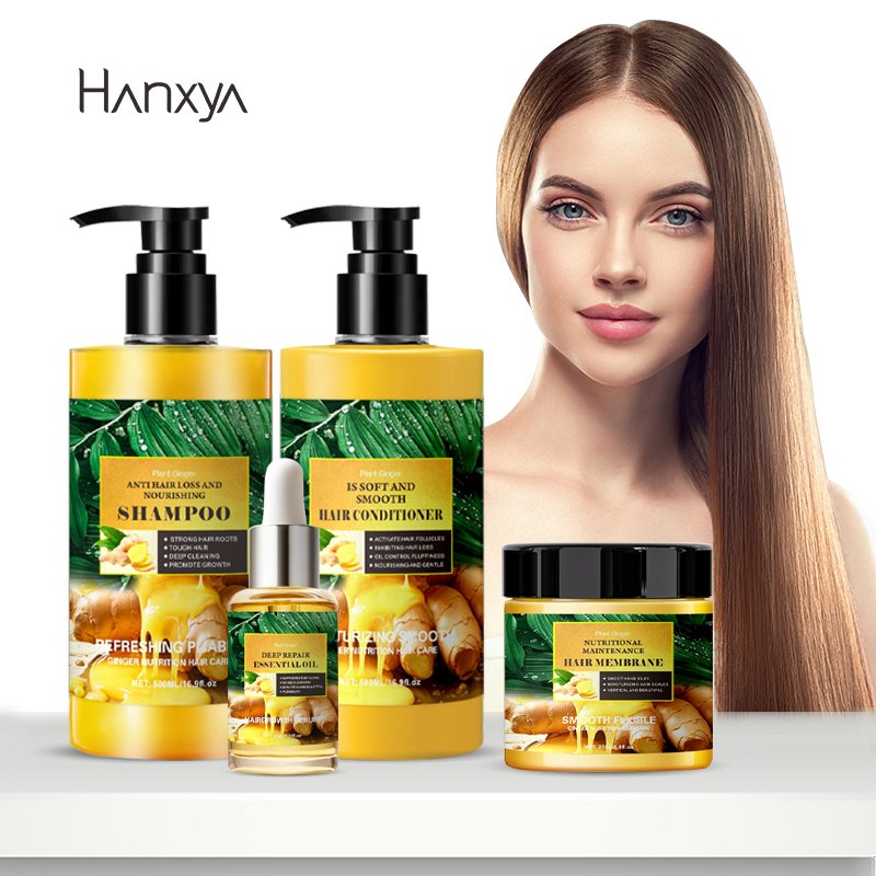 oem odm ginger dense hair anti hair loss anti hair loss organic natural herbal ginger growth shampoo and conditioner set