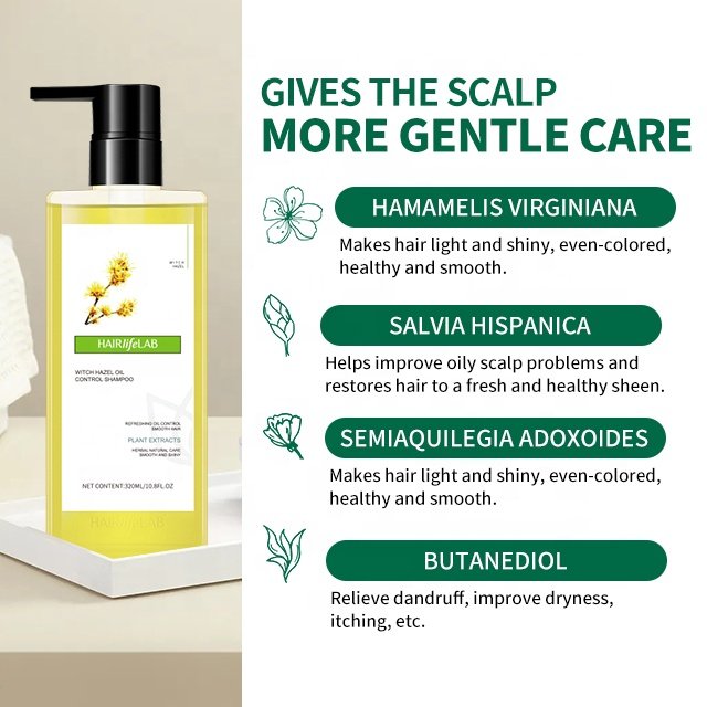 100% Natural Refreshing Oil Control Shampoo Guangzhou Manufacturer Wholesale Private Label Shampoo Witch Hazel Shampoo For Hair