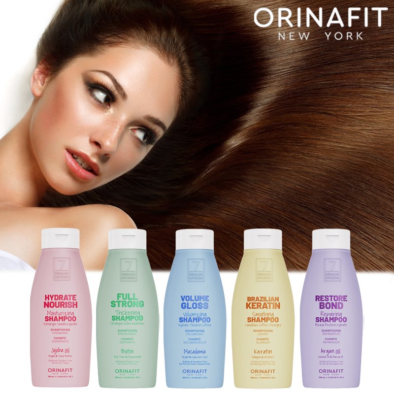 2023 New ORINAFIT Herbal Sulfate Free Shampoo and Conditioner Set with 7 Orgainc Ingredients Natural Hair Products