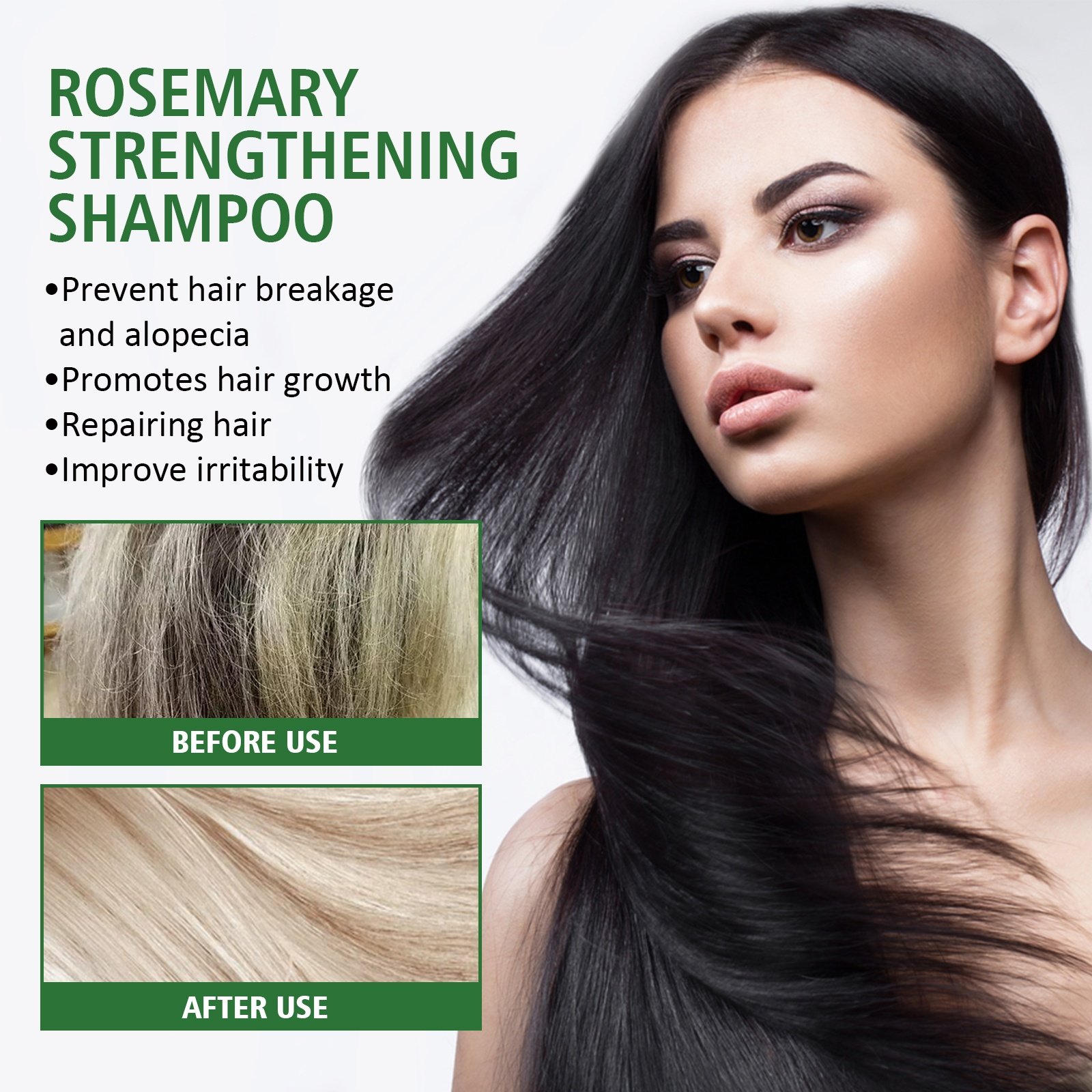 Jaysuing 100% Natural Strengthening Refreshing Fluffy Smooth Oil Control Best Anti Hair Loss Hair Growth Rosemary Shampoo