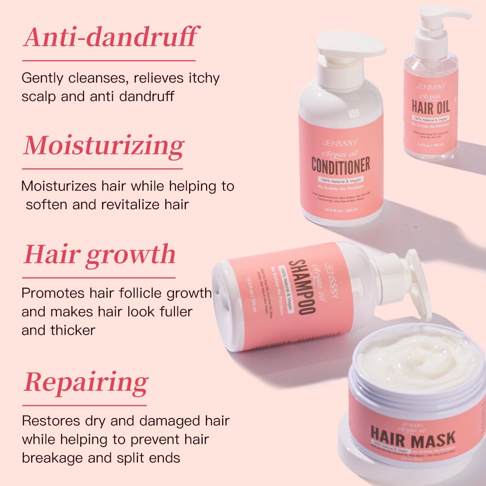 Sulfate Free Rosemary hair growth oil shampoo private label organic caffeine biotin natural hair care set for all hair types