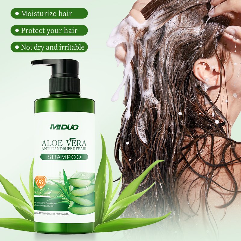 MIDUO 500ML Cruelty Free Anti Dandruff Hair Growth Nourishing Revitalizing Natural Organic Aloe Vera Hair Care Repairing Shampoo