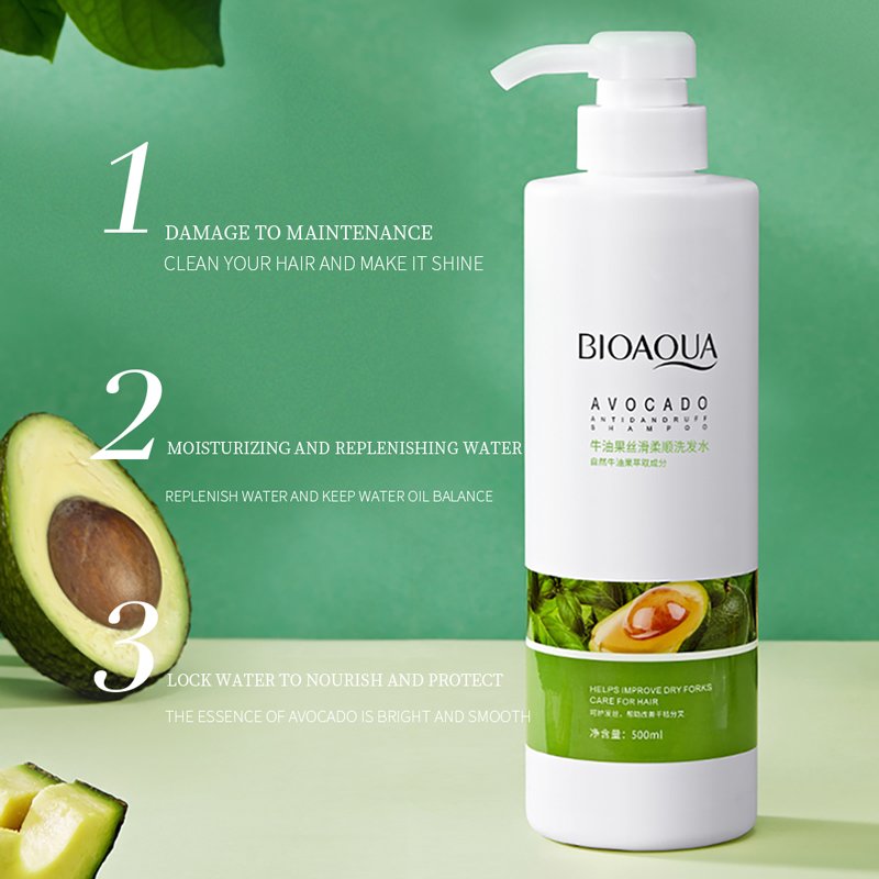 OEM ODM BIOAQUA natural avocado essence smooth clean hair anti-dandruff shampoo