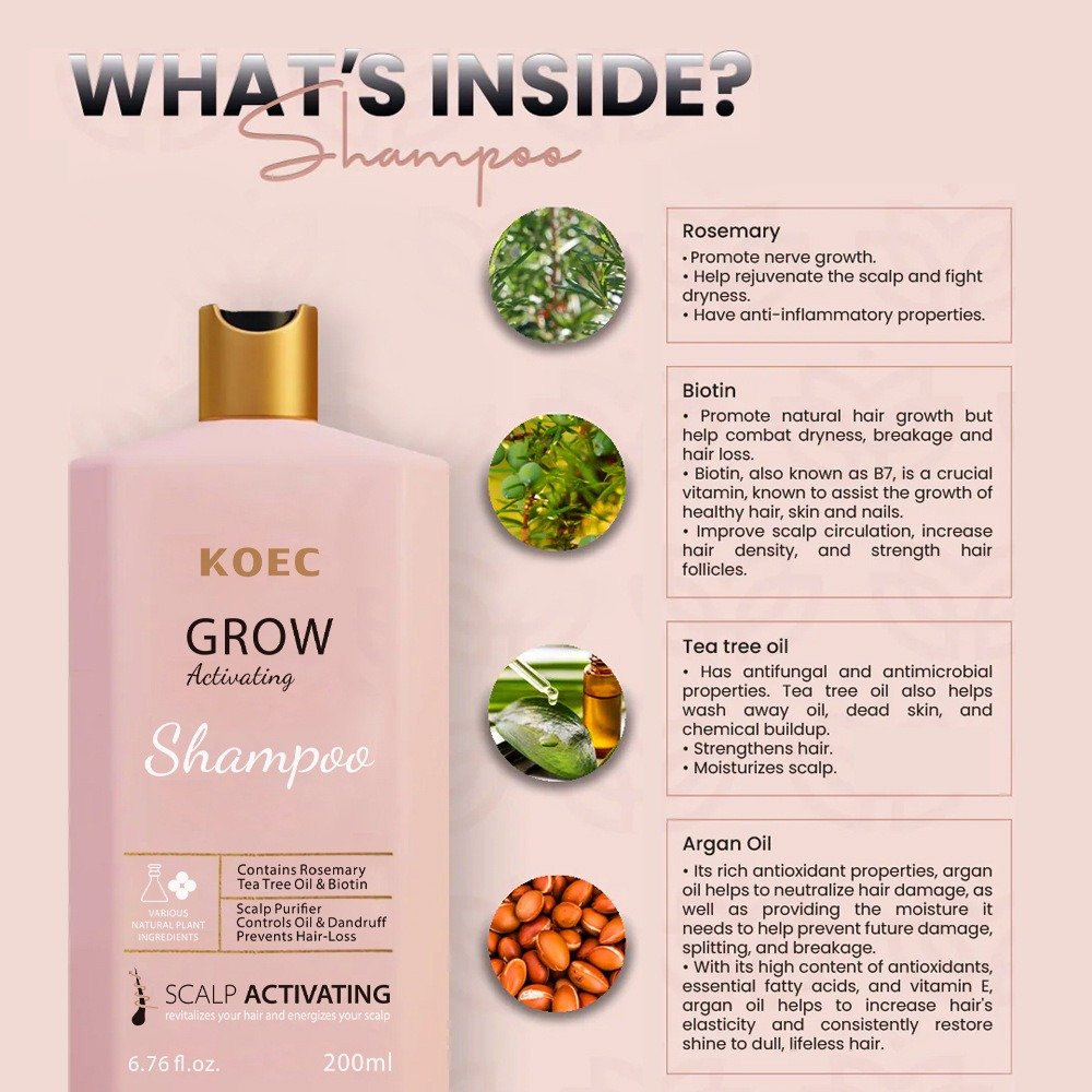 Rosemary Hair Growth Strengthening Shampoo with Tea Tree Oil Biotin For Thinning Hair and Hair Loss