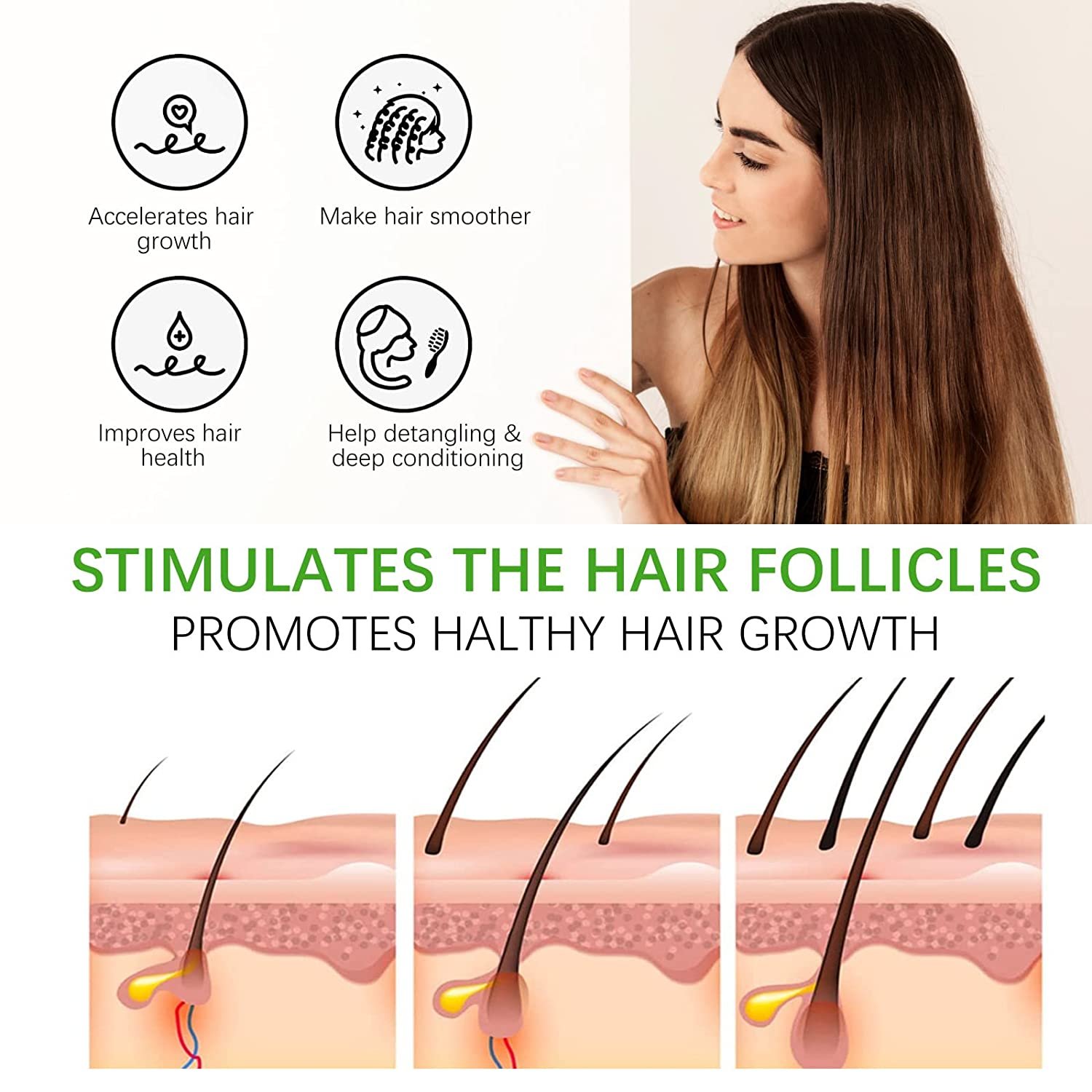 Rice Water Hair Growth Shampoo and Conditioner With Biotin, Caffeine, Rosemary Daily Routine Shampoo For Women and Men Hair Loss