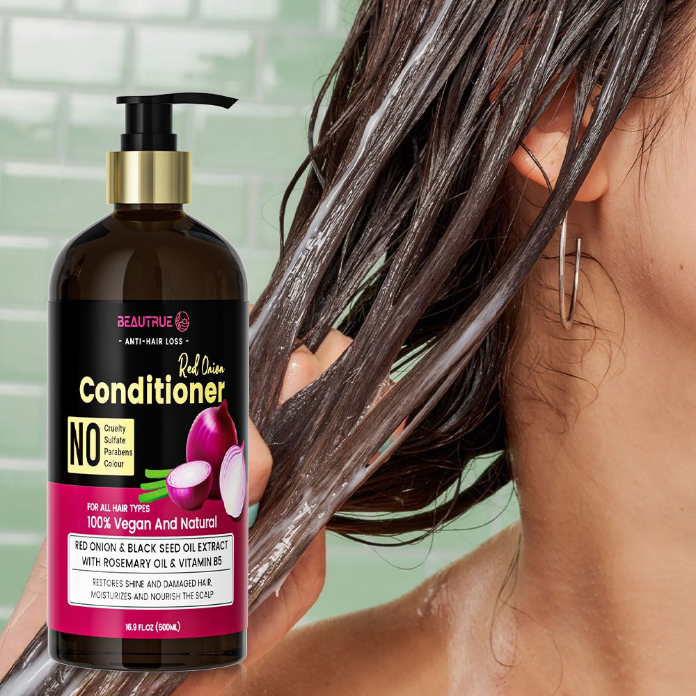 Wholesale Custom Organic Red Onion Black Seed Oil Shampoo And Conditioner Set With Rosemary For Hair Growth Anti-Loss Nourish