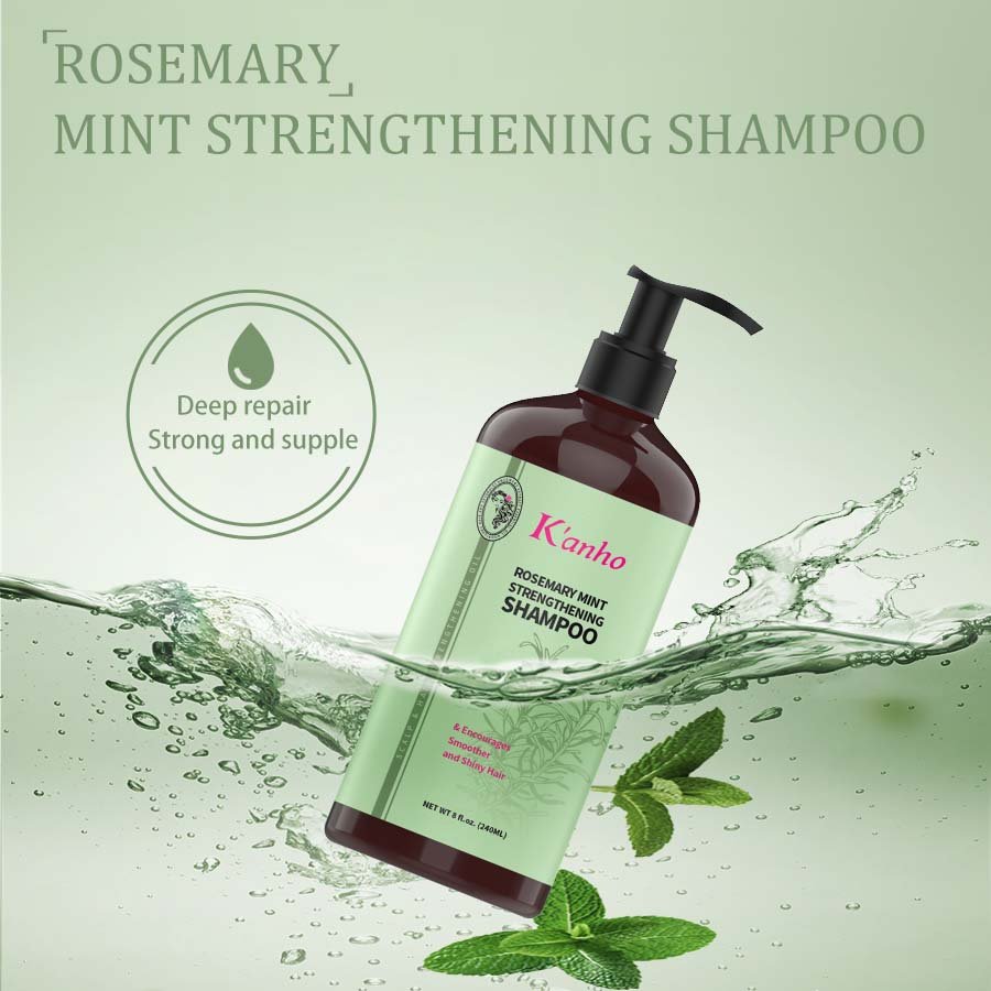 Kanho 240ml Rosemary Mint Strengthening Shampoo Infused with Biotin, Cleanses and Helps Strengthen Weak and Brittle Hair