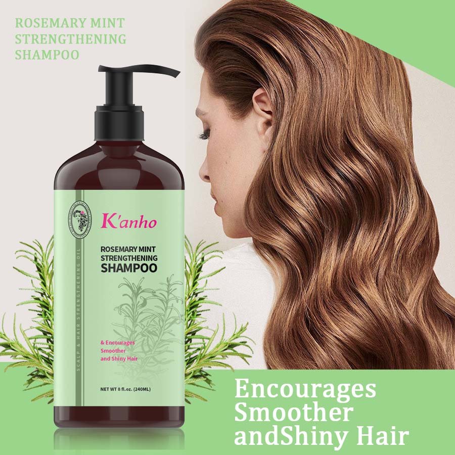 Kanho 240ml Rosemary Mint Strengthening Shampoo Infused with Biotin, Cleanses and Helps Strengthen Weak and Brittle Hair