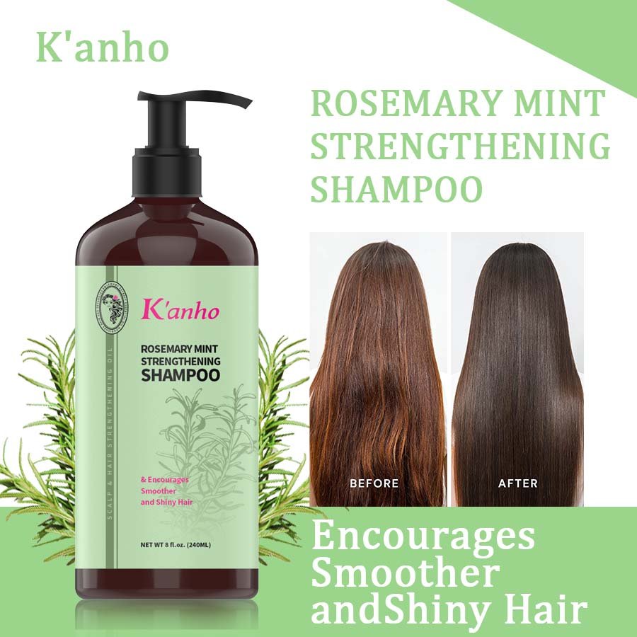 Kanho 240ml Rosemary Mint Strengthening Shampoo Infused with Biotin, Cleanses and Helps Strengthen Weak and Brittle Hair