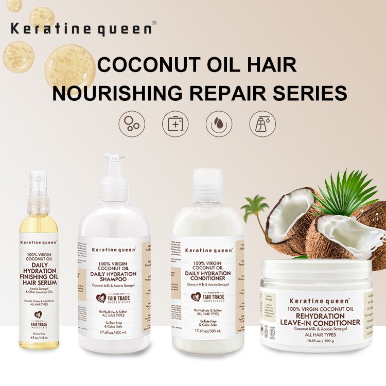 New Coconut oil Hair Soft Refreshing Moisturizing Hair Care set hair shampoo and conditioner