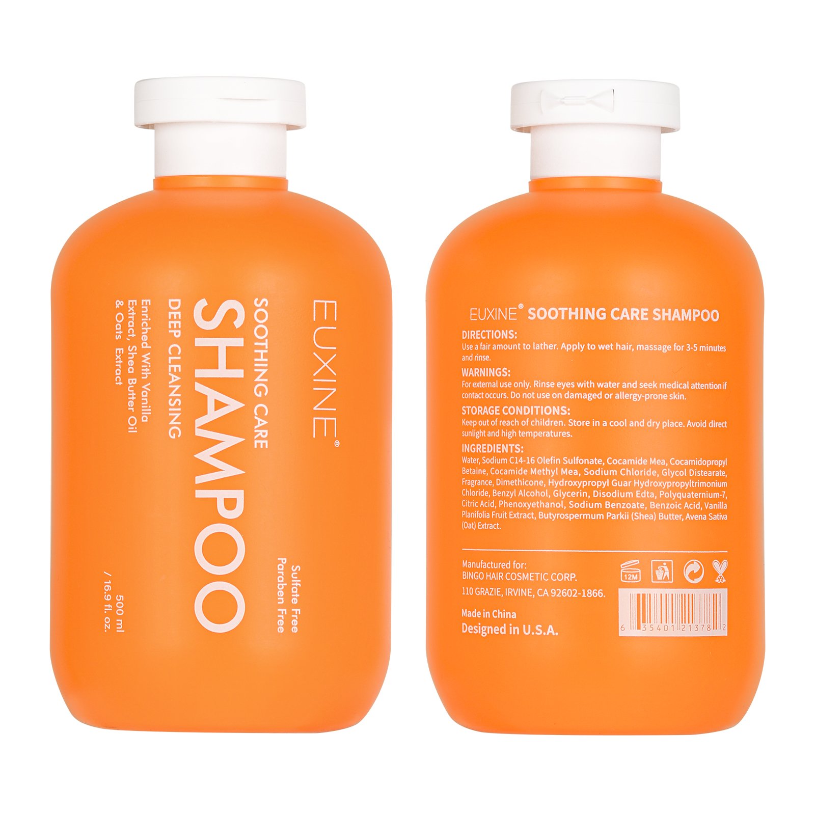 EUXINE Free Sample Keratin Soften Smoothing Hair Conditioner Natural Vanilla Extract Effectively Remove Dirt Shampoo