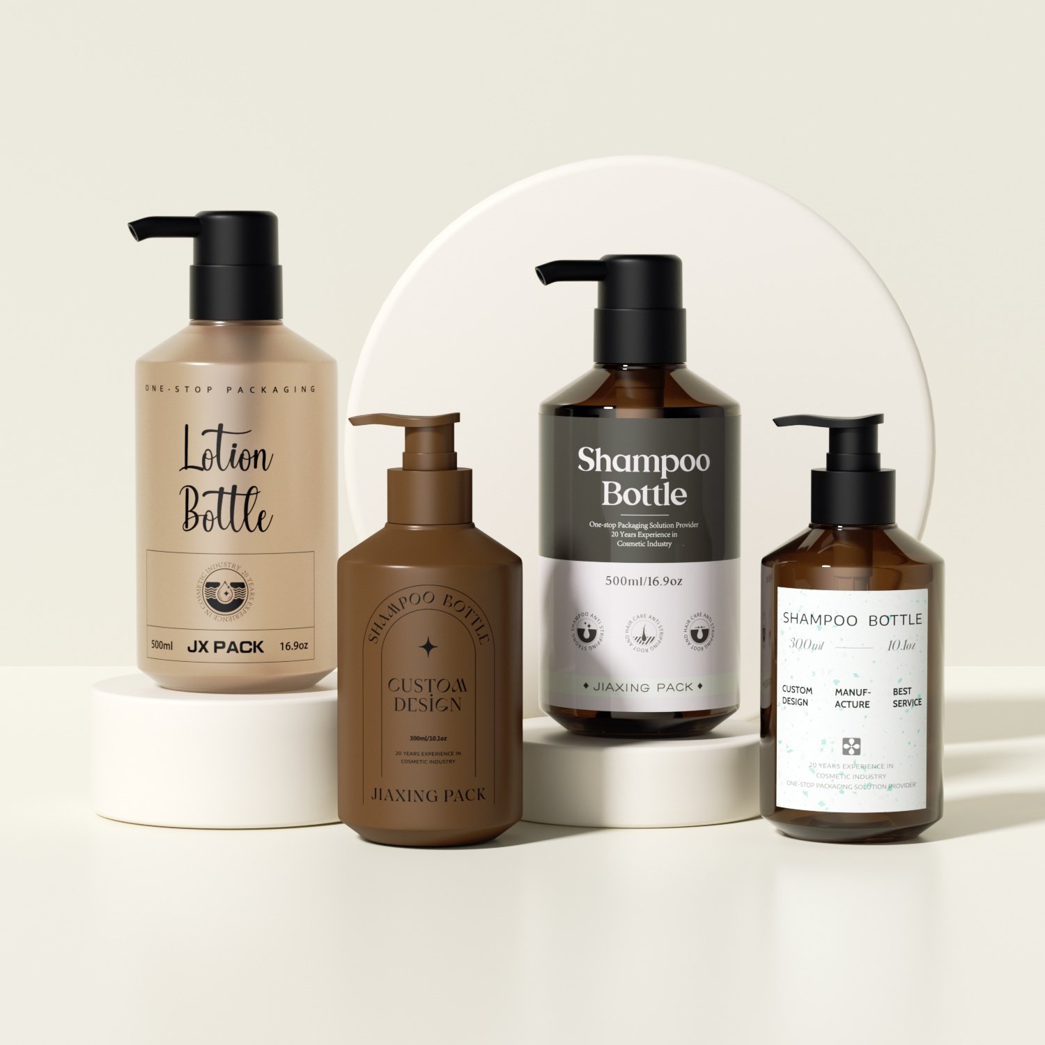 Morandi Oblique Shoulder Frosted Plastic shampoo And Conditioner Bottles 300ml 500ml Luxury Wholesale