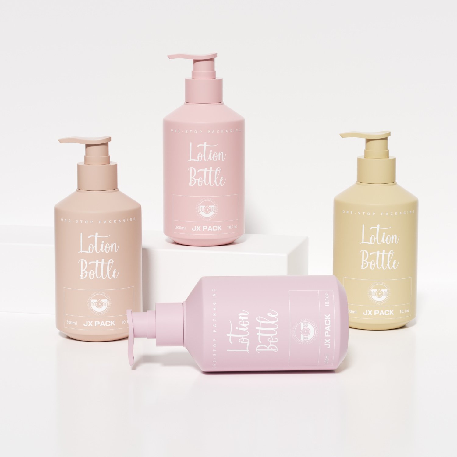 Morandi Oblique Shoulder Frosted Plastic shampoo And Conditioner Bottles 300ml 500ml Luxury Wholesale