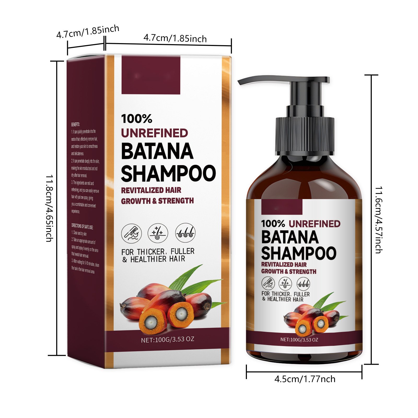 Wholesale Batana Oil Shampoo Moisturizing Repair Moisturizing dry hair Smooth glossy oil control shampoo