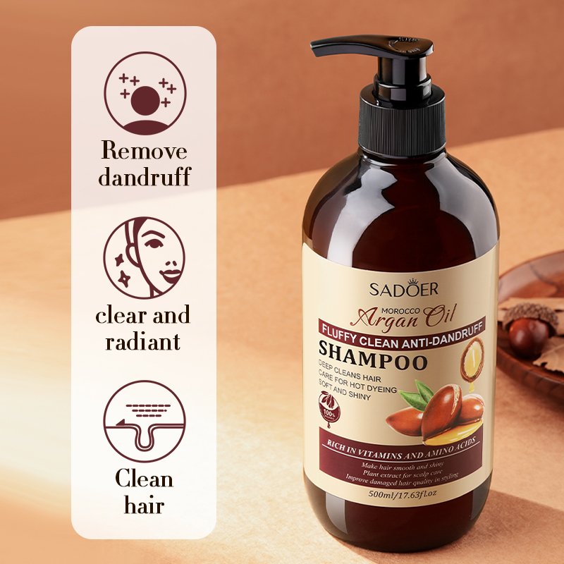 SADOER Private Label Organic Argan Oil Fluffy Smooth Nourishing Repairing Best Hair Shampoo And Hair Conditioner Care Oil Serum