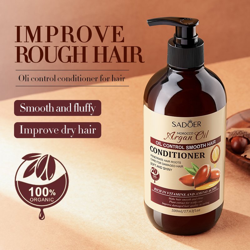 SADOER Private Label Organic Argan Oil Fluffy Smooth Nourishing Repairing Best Hair Shampoo And Hair Conditioner Care Oil Serum