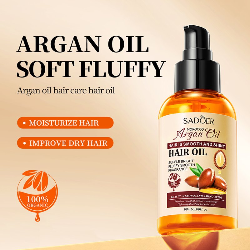 SADOER Private Label Organic Argan Oil Fluffy Smooth Nourishing Repairing Best Hair Shampoo And Hair Conditioner Care Oil Serum