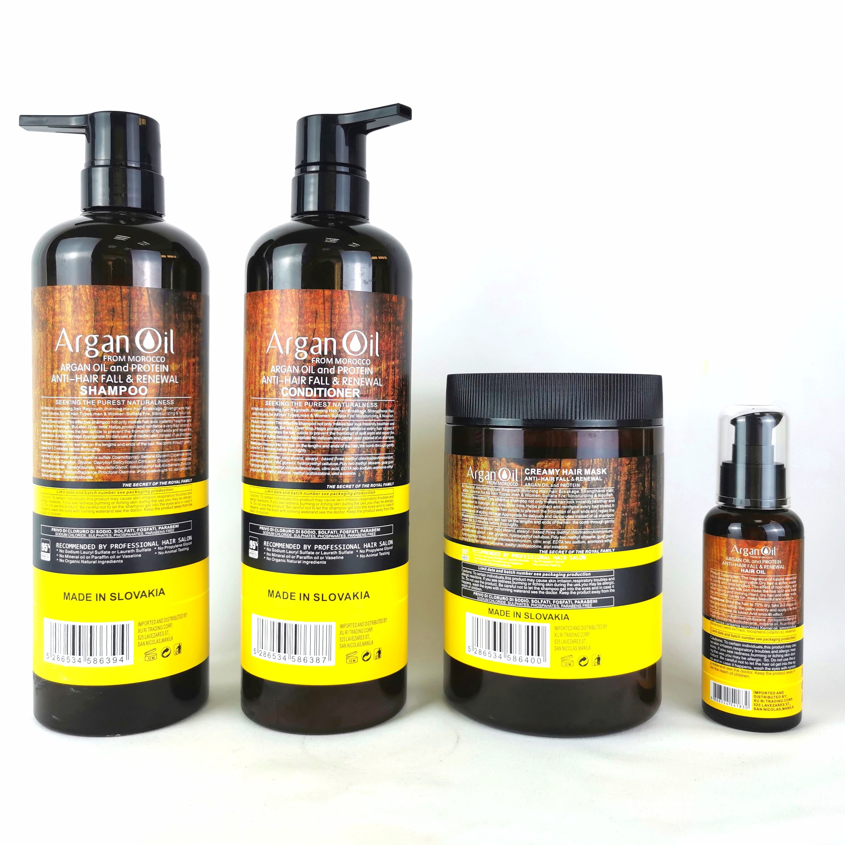 Factory Supply Lightness Argan Oil Hair Shampoo Nourishing Repairing Damaged Hair Shampoo and Conditioner Set