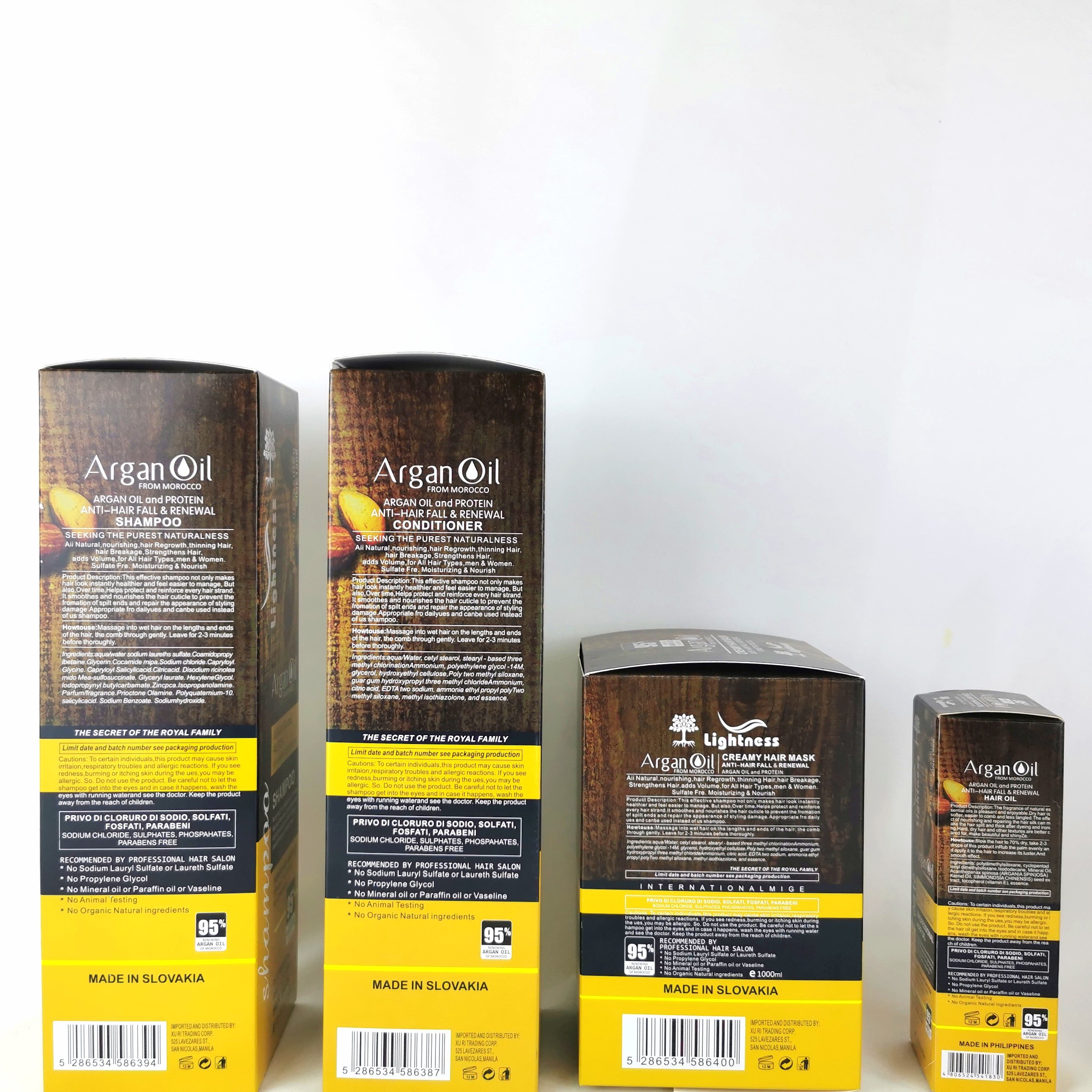 Factory Supply Lightness Argan Oil Hair Shampoo Nourishing Repairing Damaged Hair Shampoo and Conditioner Set