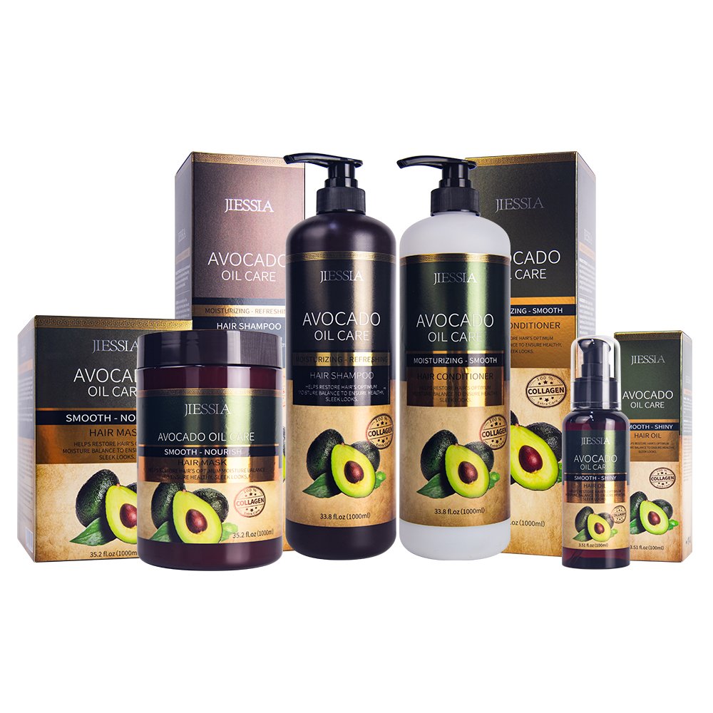 Avocado oil hair care moisturizing sulfate free keratin natural organic hair shampoo and conditioner