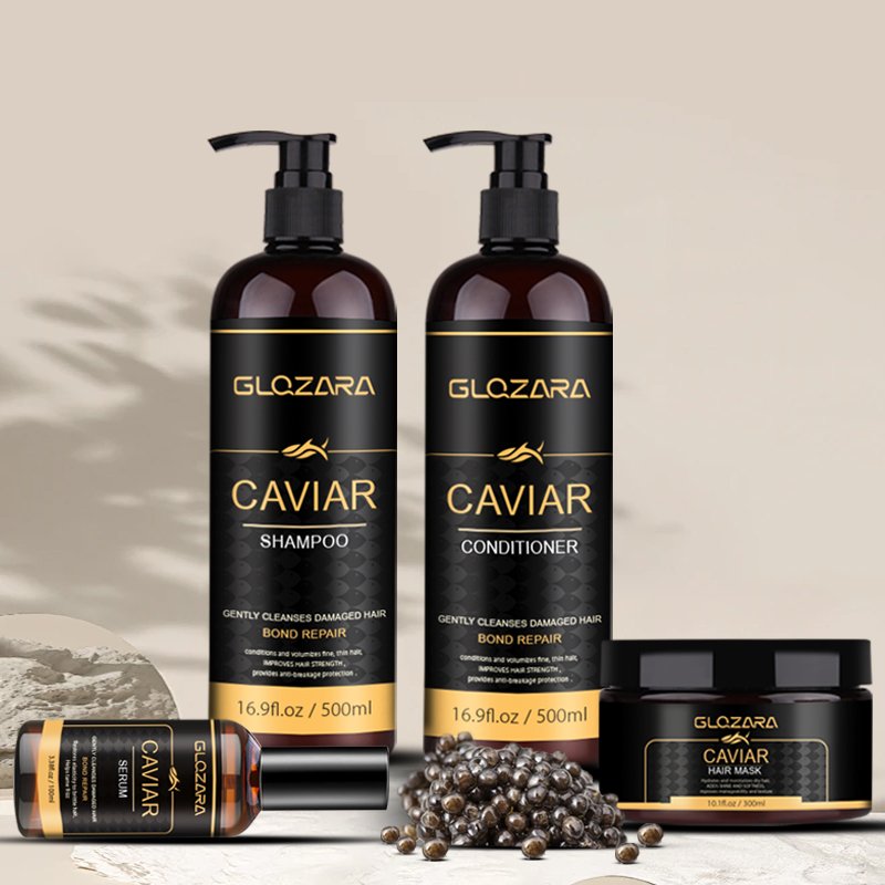 Custom Logo Salon Professional Caviar Essence Shampoo And Conditioner Luxury Hair Care Set Champoo Caviar Shampoo