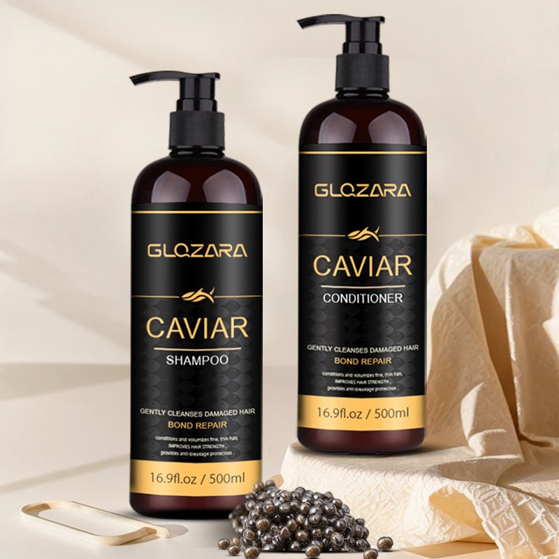 Custom Logo Salon Professional Caviar Essence Shampoo And Conditioner Luxury Hair Care Set Champoo Caviar Shampoo