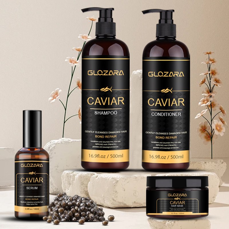 Custom Logo Salon Professional Caviar Essence Shampoo And Conditioner Luxury Hair Care Set Champoo Caviar Shampoo