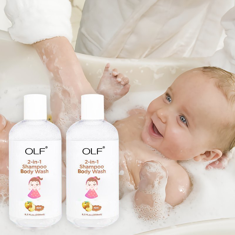 Custom Logo 2 In 1 Moisturizing Baby Wash Natural Curly Hair Shampoo And Conditioner Wholesale Organic Kids Hair Care Sets