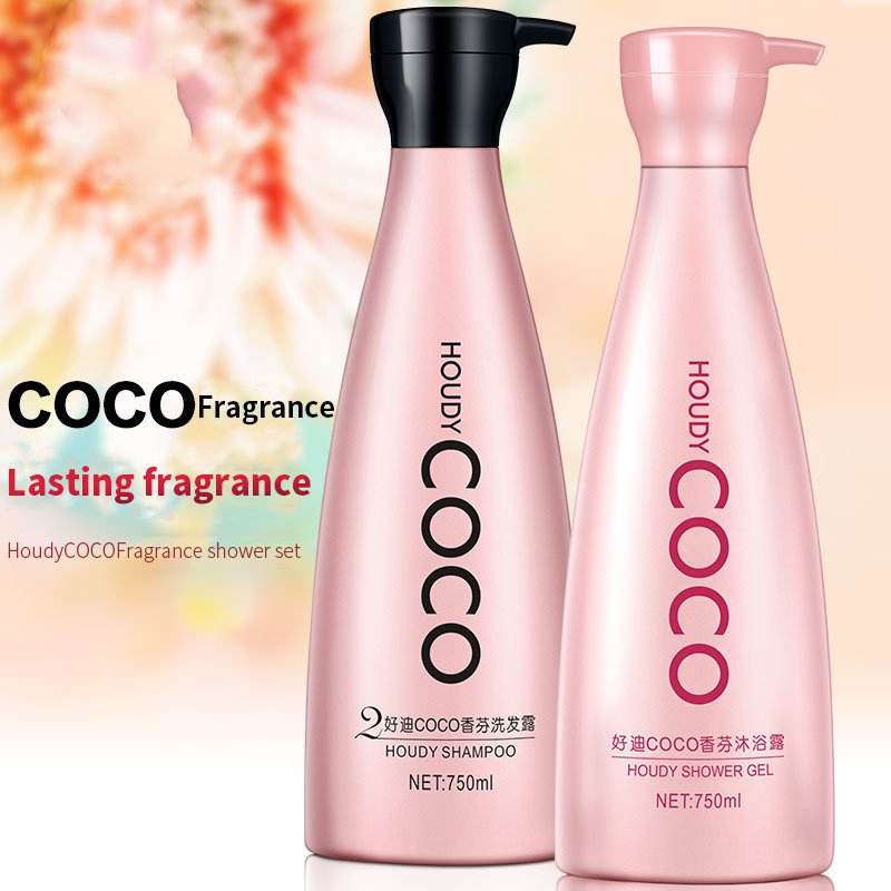 HOUDY wholesale lasting fragrance moisturize smooth hair shampoo and shower gel set