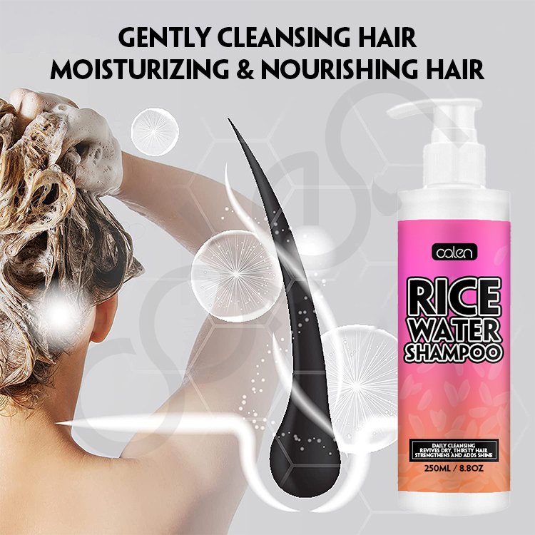 Oalen Private Label Strengthen Hair Roots Smoothing Gently Cleansing Rice Water Shampoo