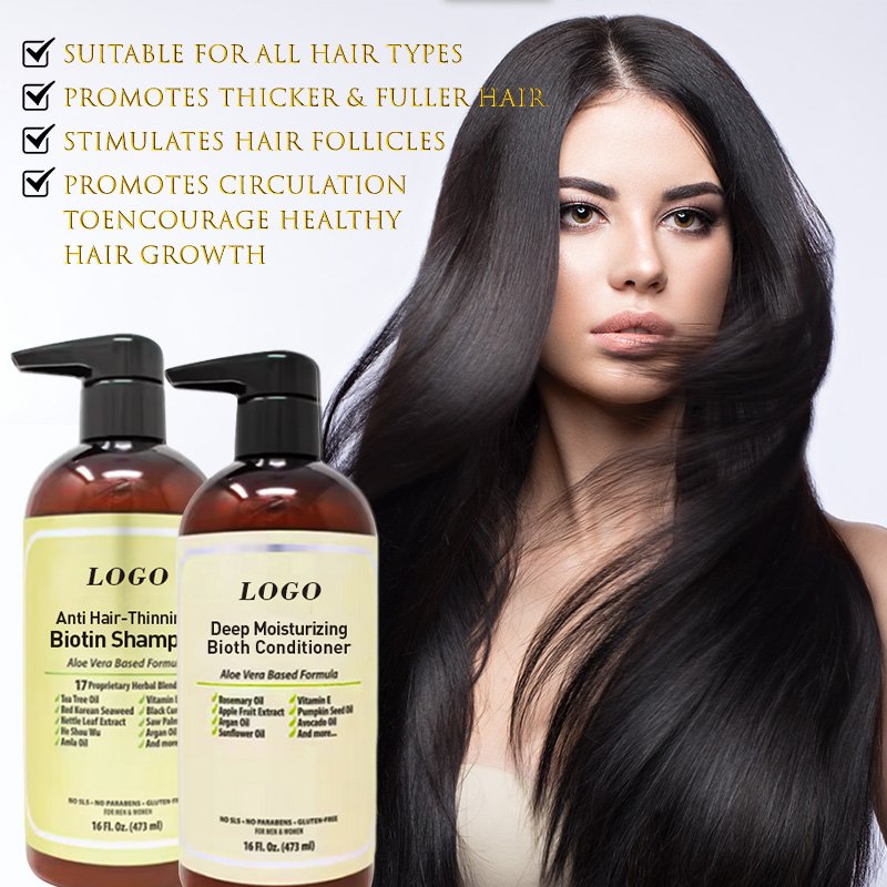 Anti Hair-Thinning deep moisturizing biotin shampoo custom natural hair growth shampoo and conditioner private label