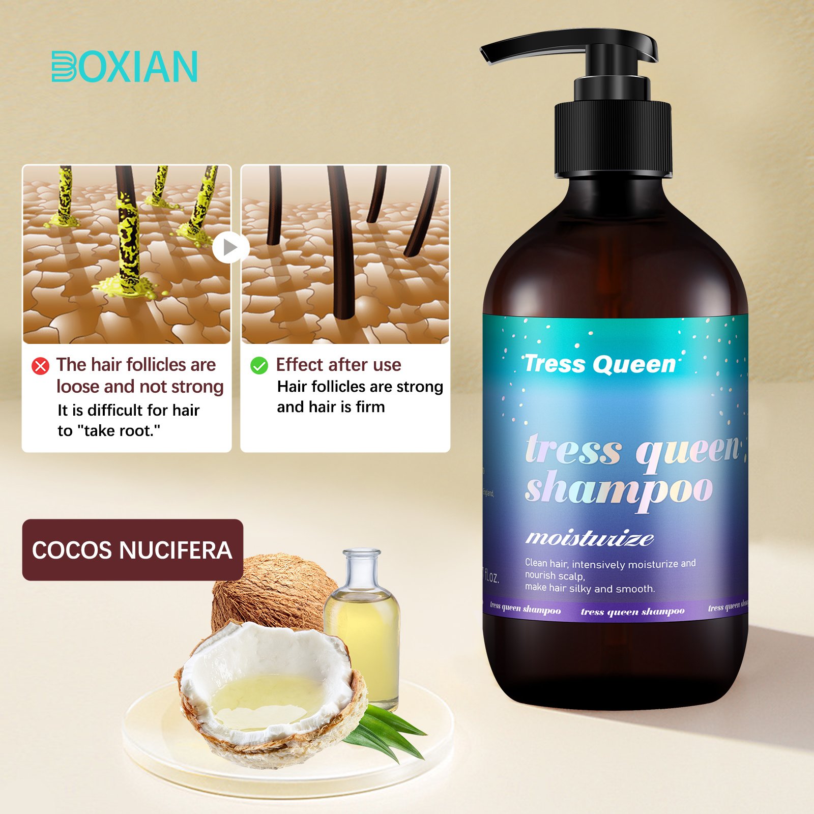 Professional Treatment care herbal anti-hair loss long hair shampoo keratin moisture hair shampoo