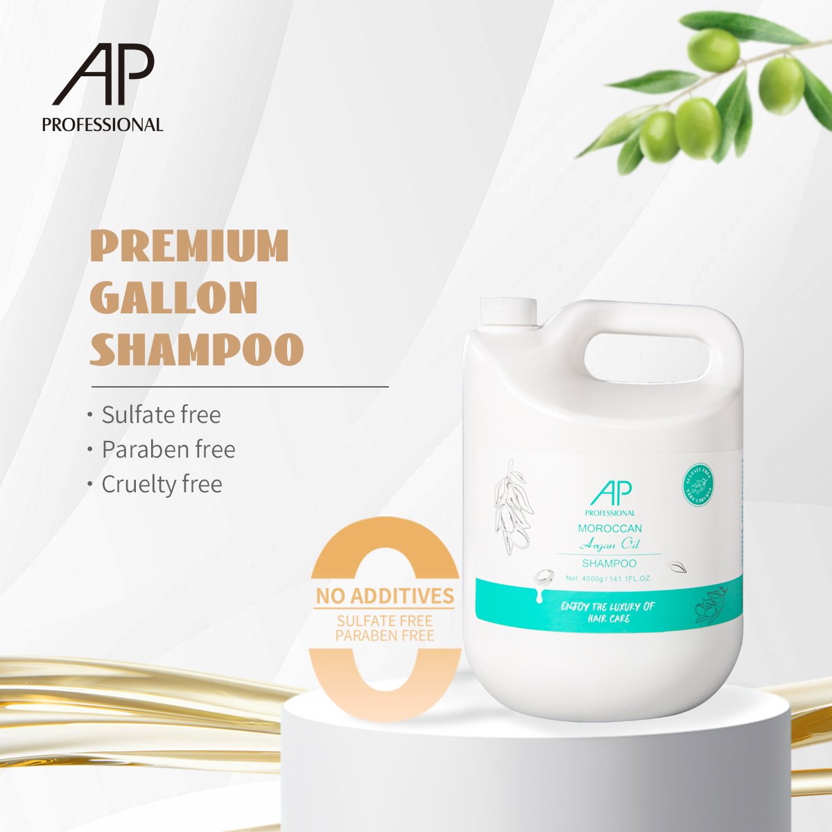 Wholesale Private Brand Name Gallon Bulk Argan Oil Nourishing 4000ml Hair Shampoo in Bulk