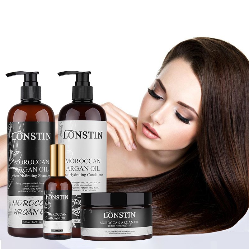 Wholesale Lonstin Organic Hair Care Products Sulfate Free Kids Moroccan Argan Oil Curly Hair Shampoo And Conditioner
