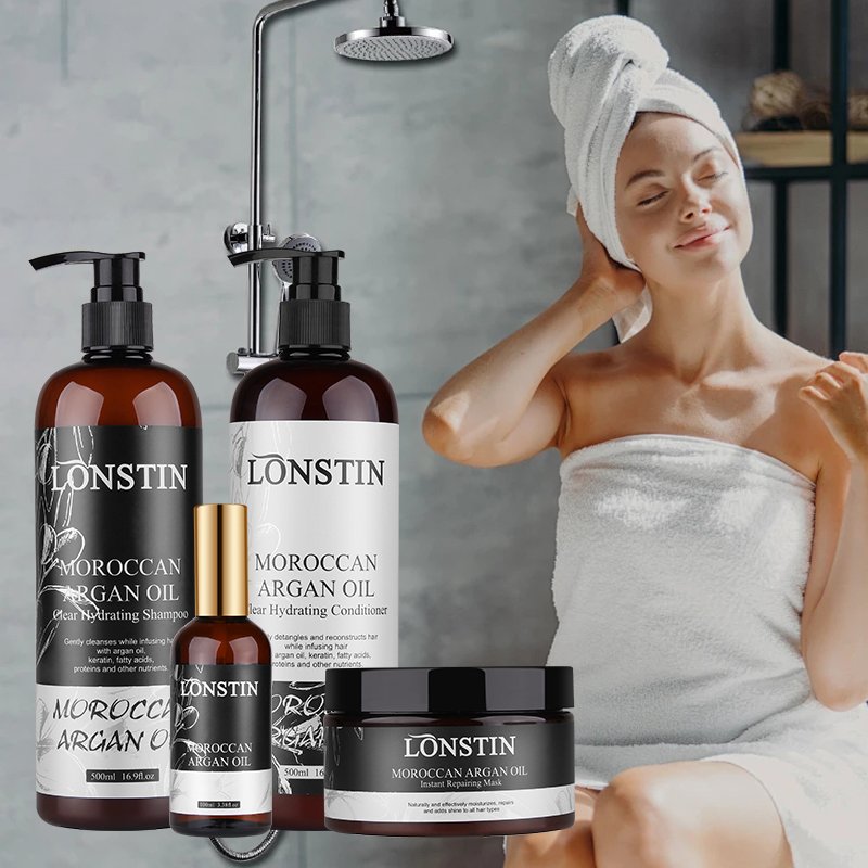Wholesale Lonstin Organic Hair Care Products Sulfate Free Kids Moroccan Argan Oil Curly Hair Shampoo And Conditioner