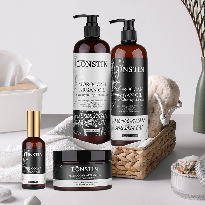Wholesale Lonstin Organic Hair Care Products Sulfate Free Kids Moroccan Argan Oil Curly Hair Shampoo And Conditioner